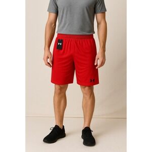 Under Armour Men's Red Athletic Shorts 2XL Polyester Elastic Waist